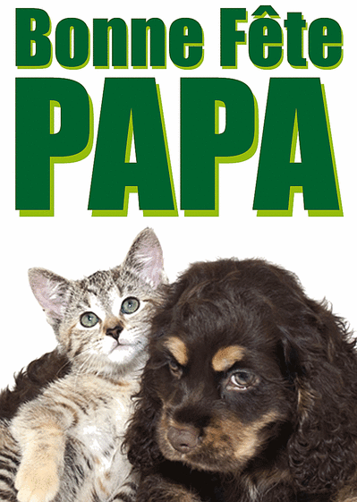 Carte Un Chien Et Un Chat Bonne Fête Papa : Envoyer une 